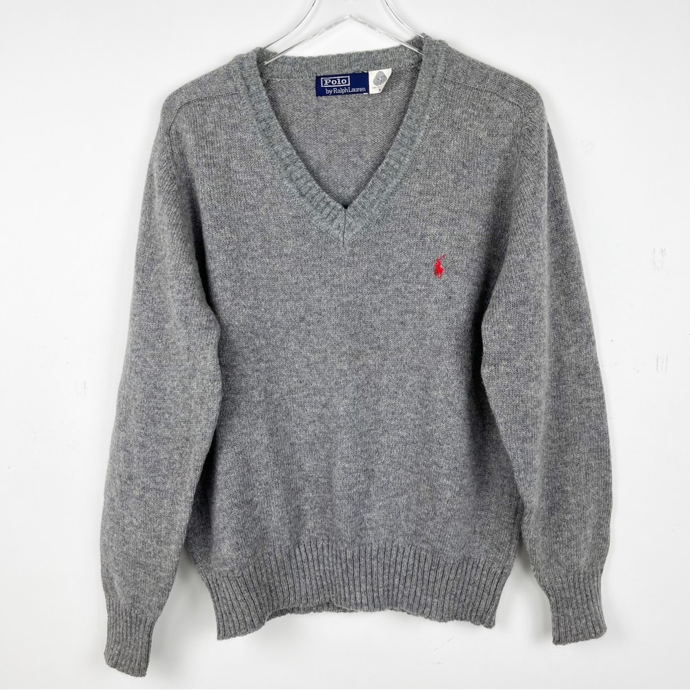 Polo by Ralph Lauren Heather Gray V-Neck Sweater